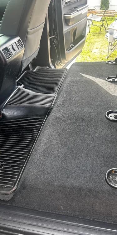 Same pickup truck rear carpet and floor mat clean after detailing